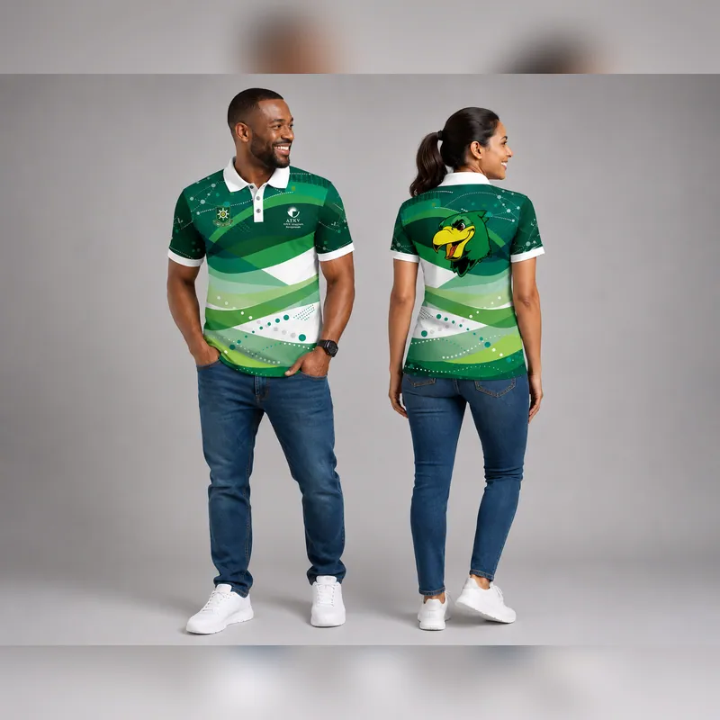Green casual polo shirts