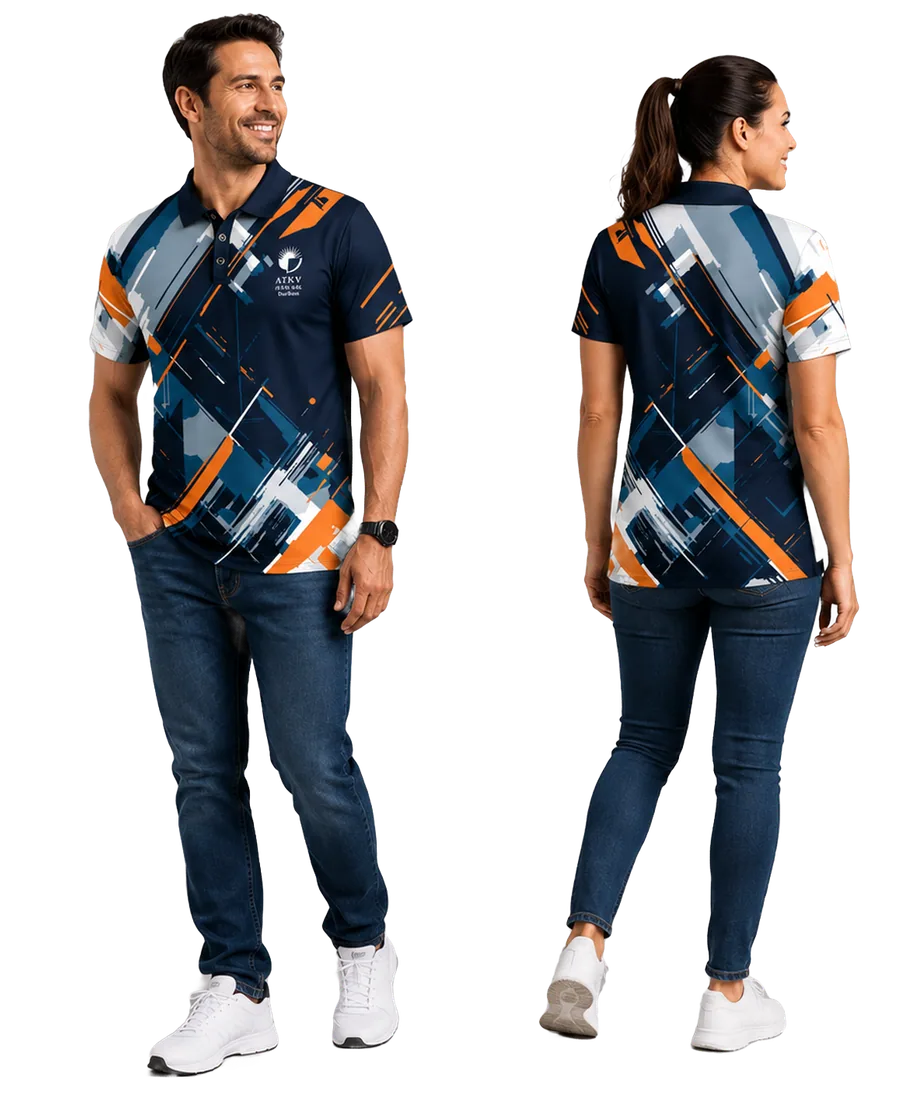 Allwear fashion models in branded polo shirts