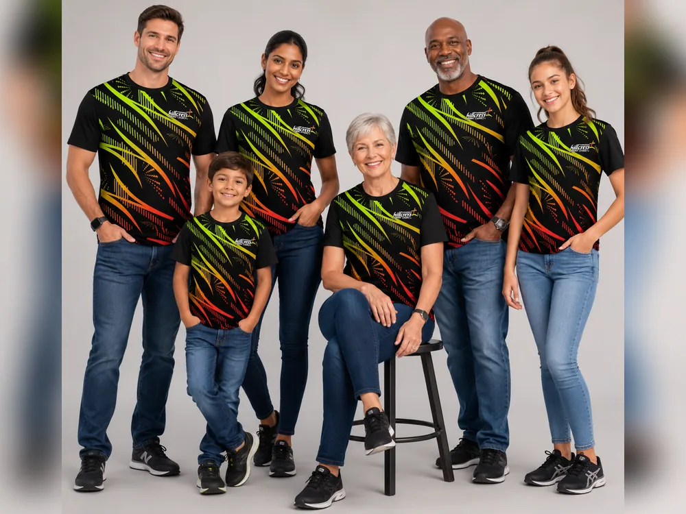 Group wearing coordinated Allwear apparel