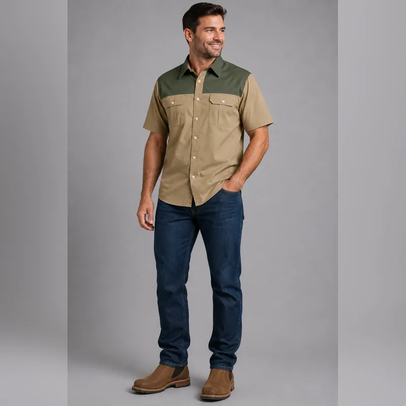 Two-tone work shirt